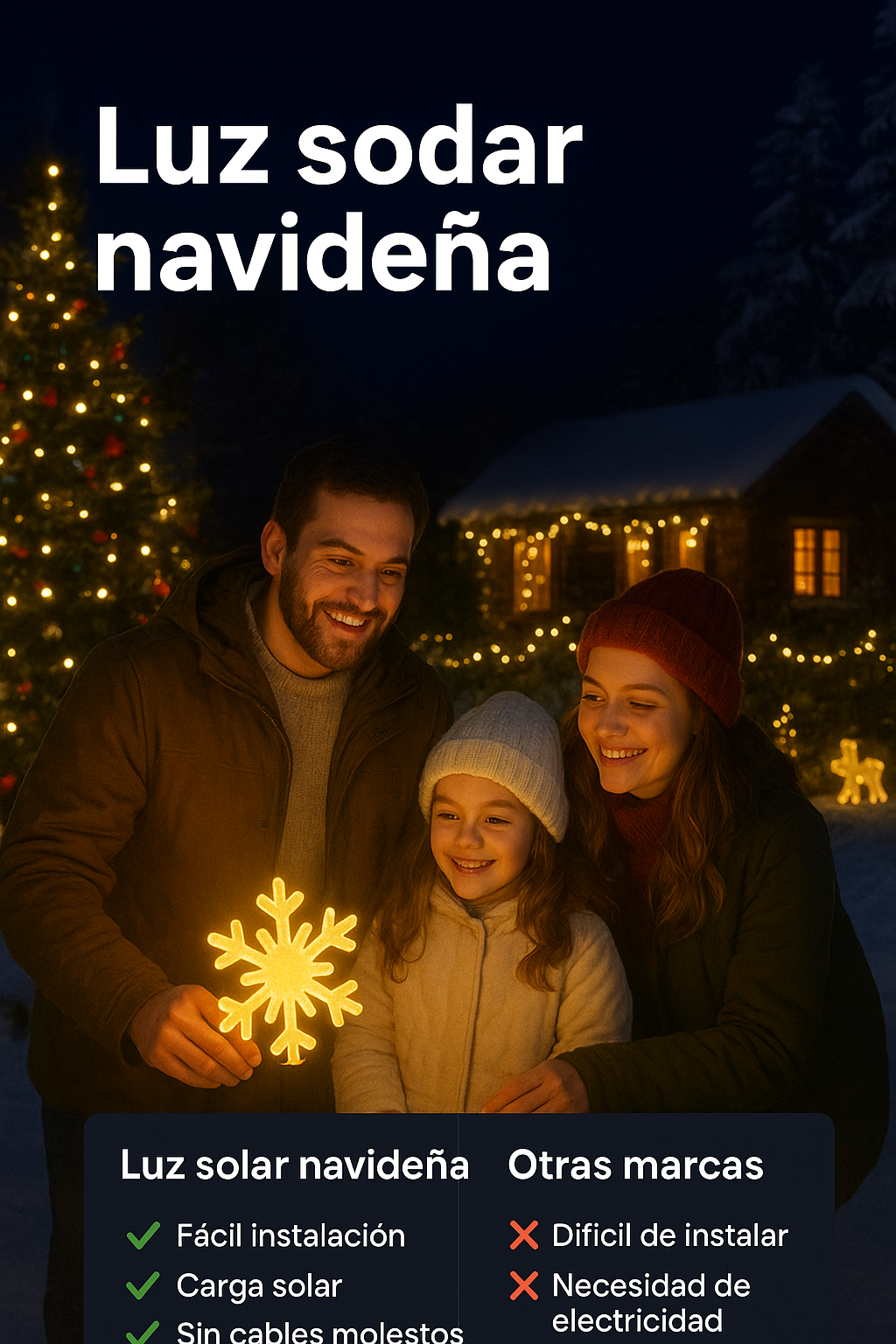 Luces solares de Navidad para paisajes